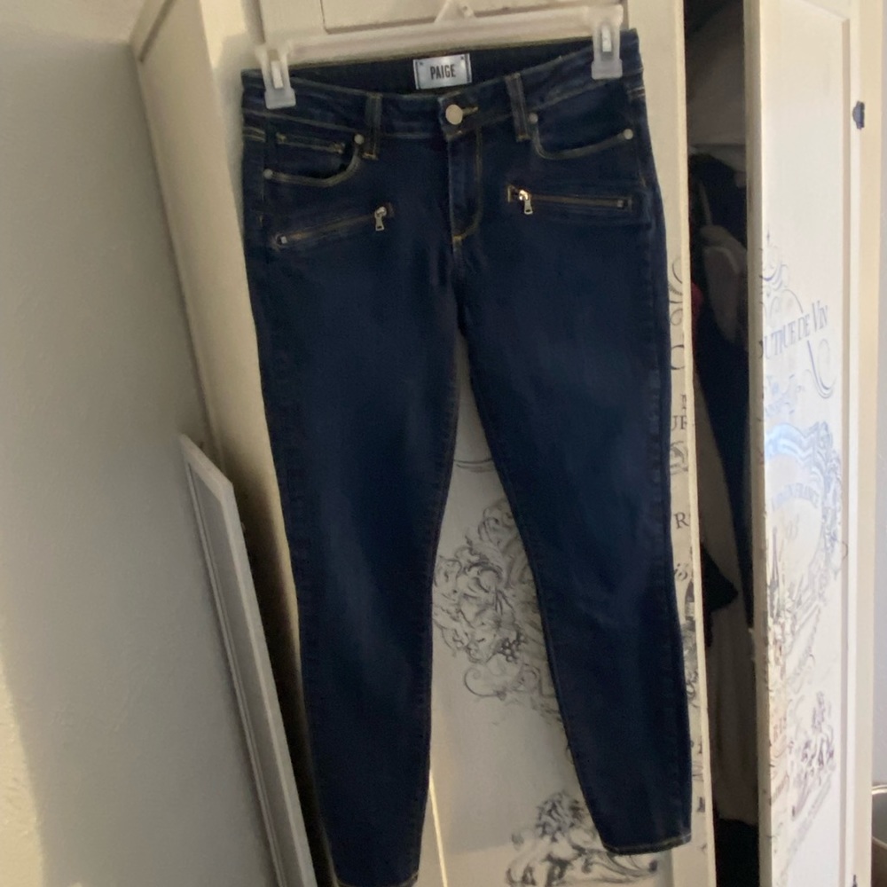 Gently used Paige Indigio Zip Jeans/ 28
